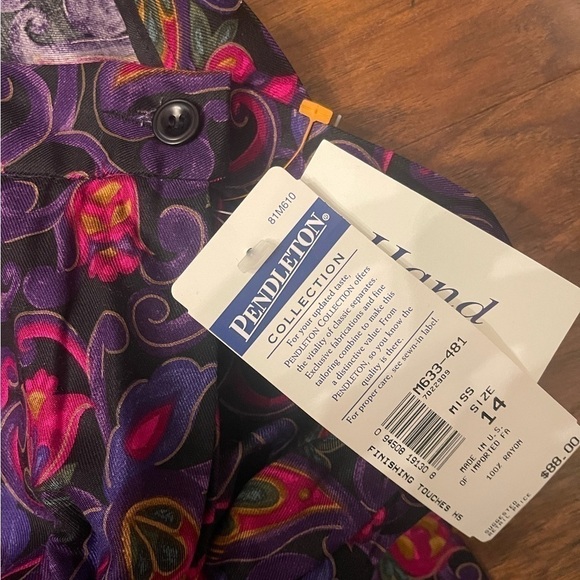 NWT Pendleton Floral Skirt Size 14 - Picture 2 of 4